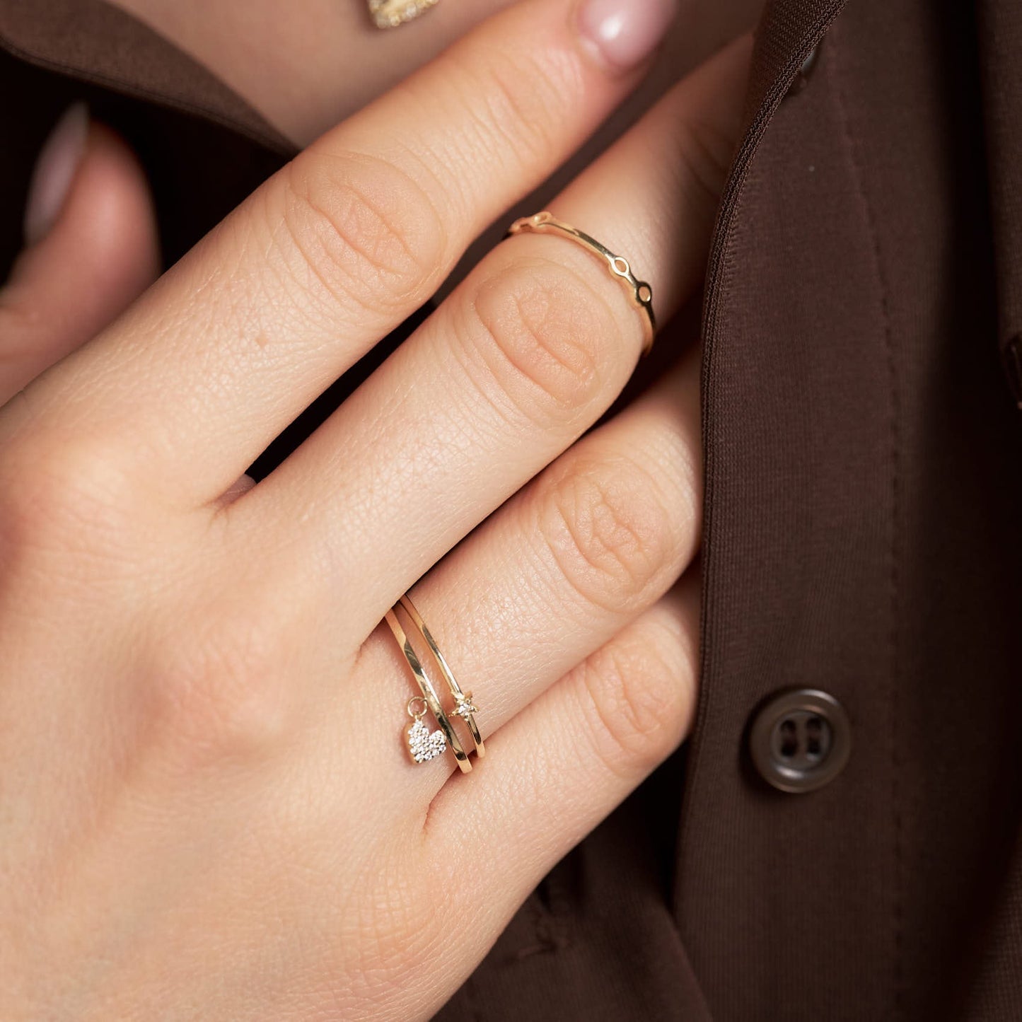 Diamant Herz Charm Ring