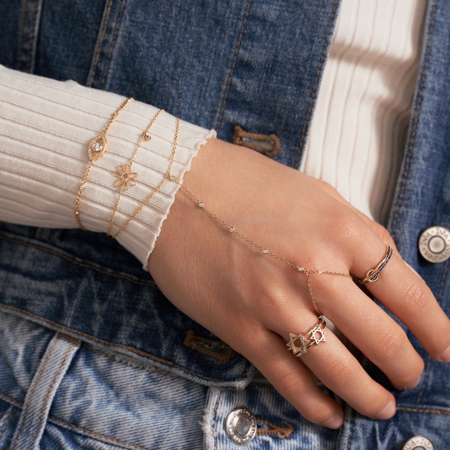 Daisy Flower Armband mit Diamant