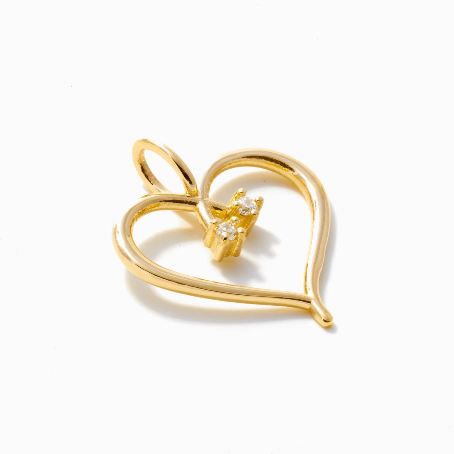 Offene Herzkette mit zwei Diamanten