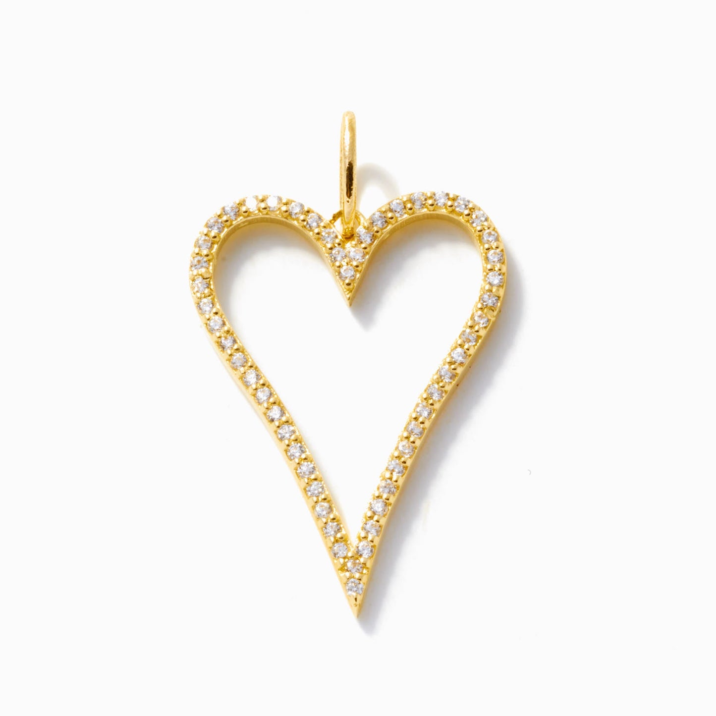 Langer Diamant-Herz-Charm