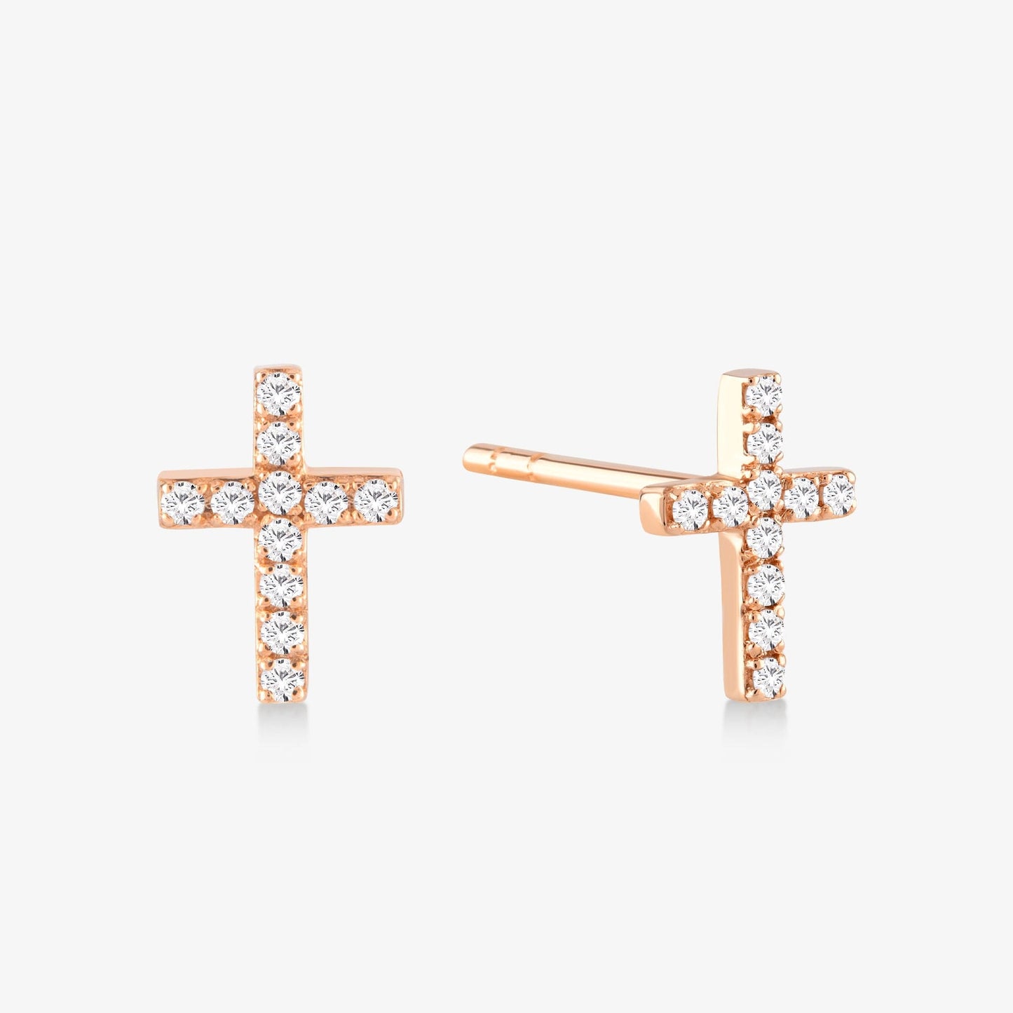 Ohrstecker mit Kreuz und Diamanten