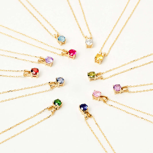 Birthstone necklace in 585 solid gold