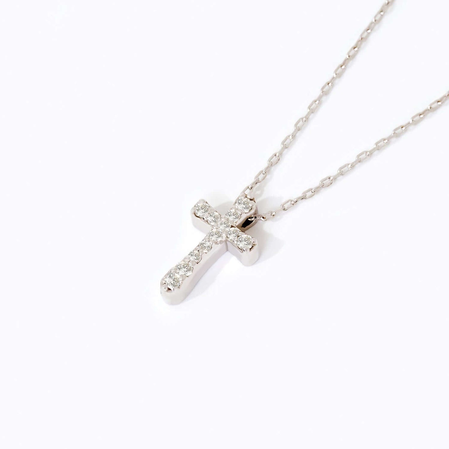 Diamant Pavé Kreuz Anhänger Halskette