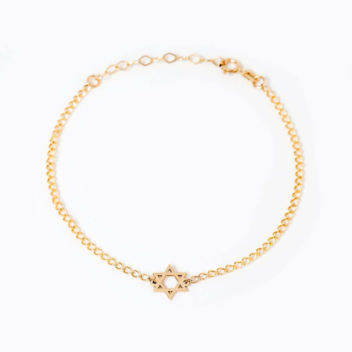 Star of David bracelet made of 585 solid gold
