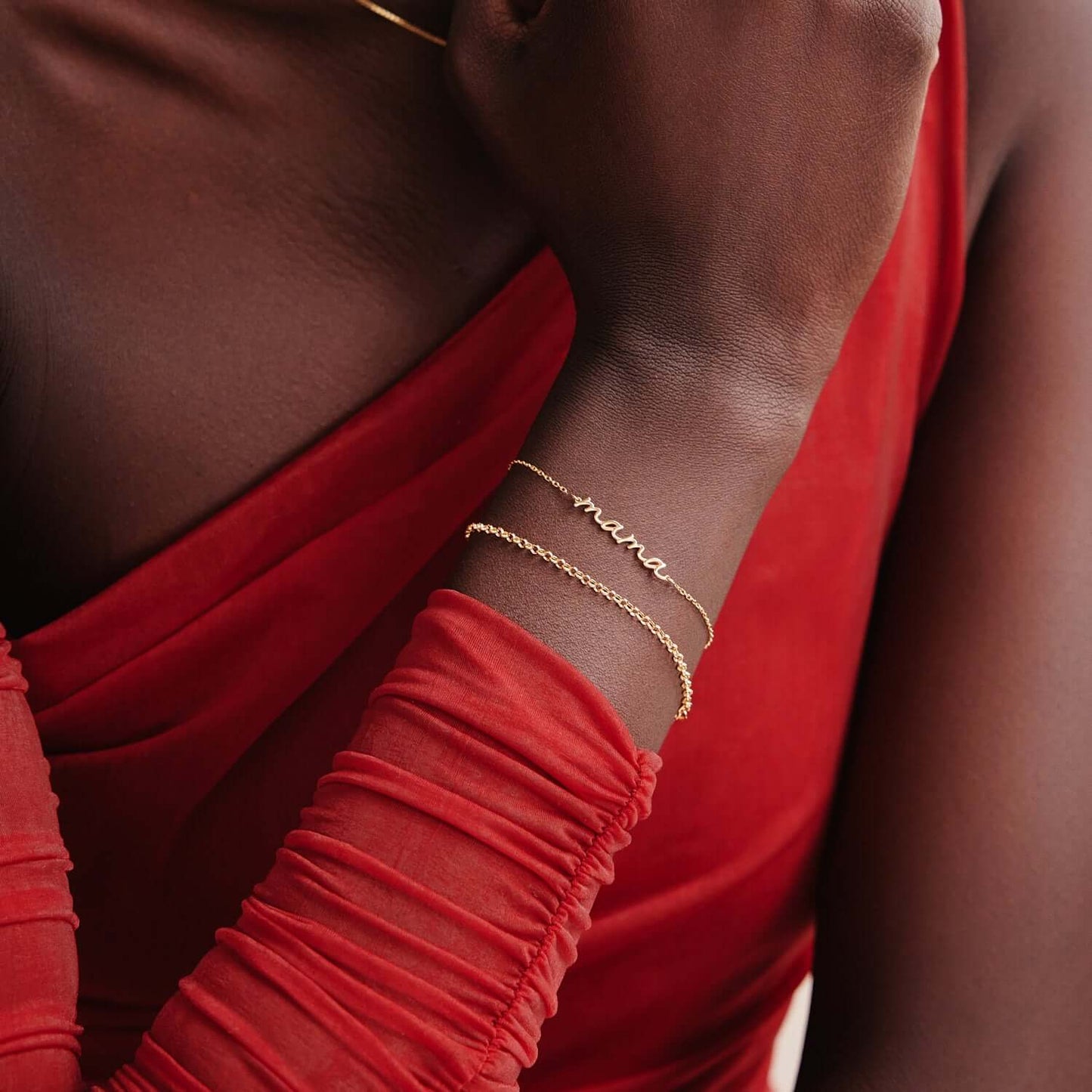 Bracelet Mama Script en or massif 585