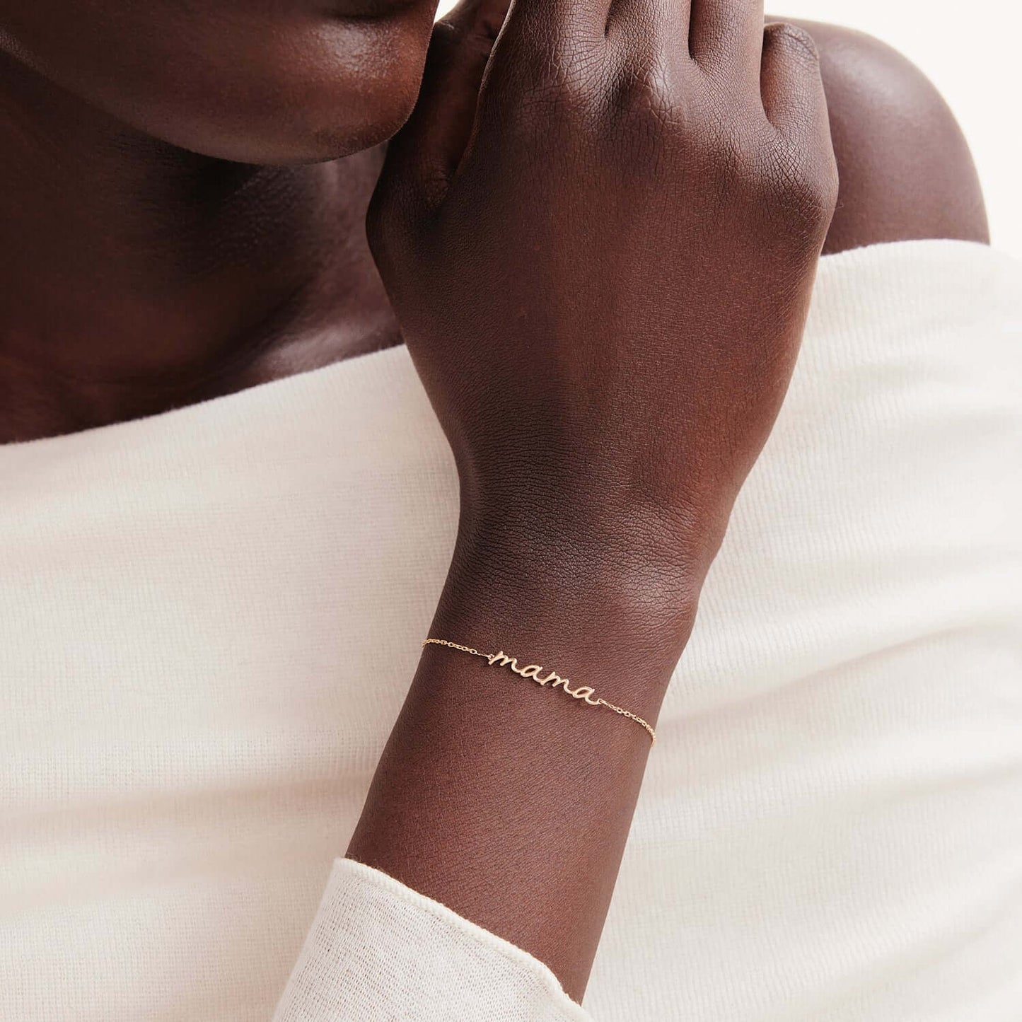 Bracelet Mama Script en or massif 585