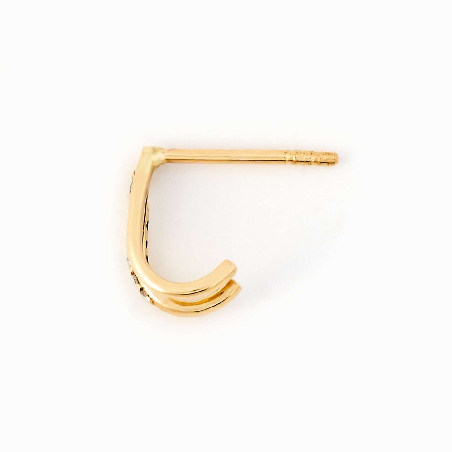 Diamond V Chevron Huggie Earrings in 585 solid gold