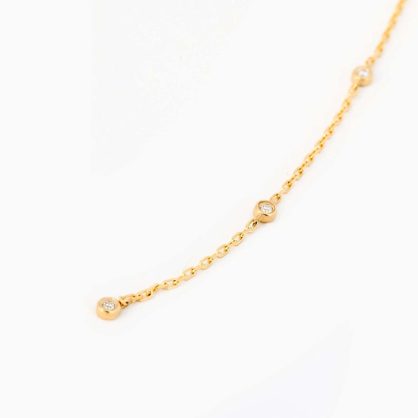 Collier Y serti clos de diamants en or massif 585