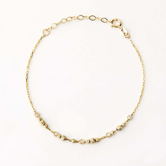 Diamant Perlen Station Armband