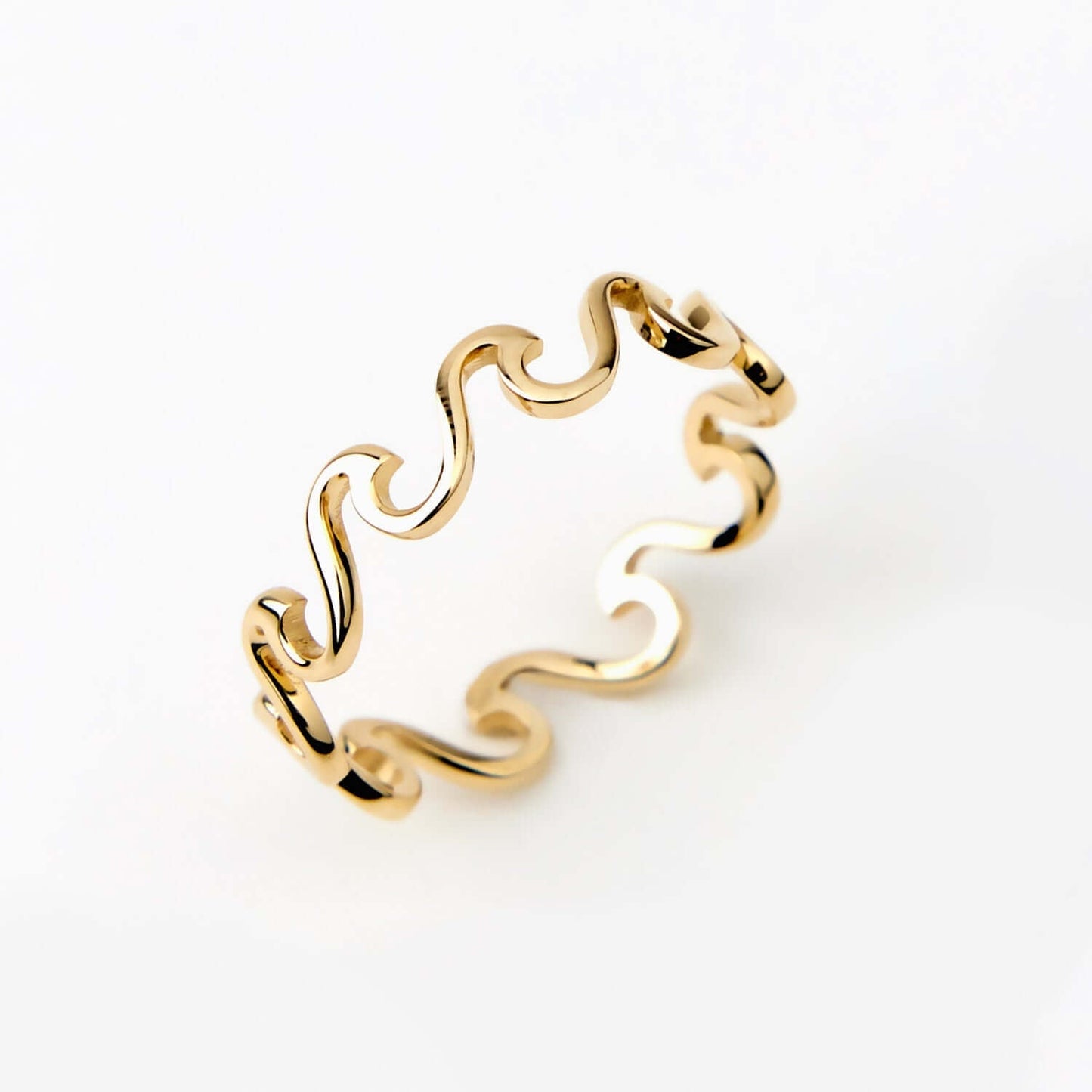 Wave Stacking Ring made of 585 solid gold