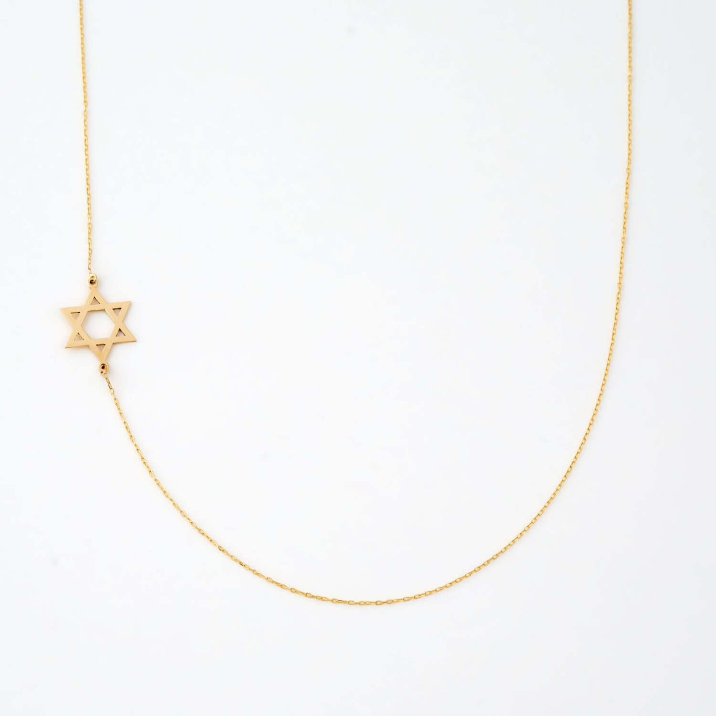 Reversed necklace with Star of David in 585 solid gold