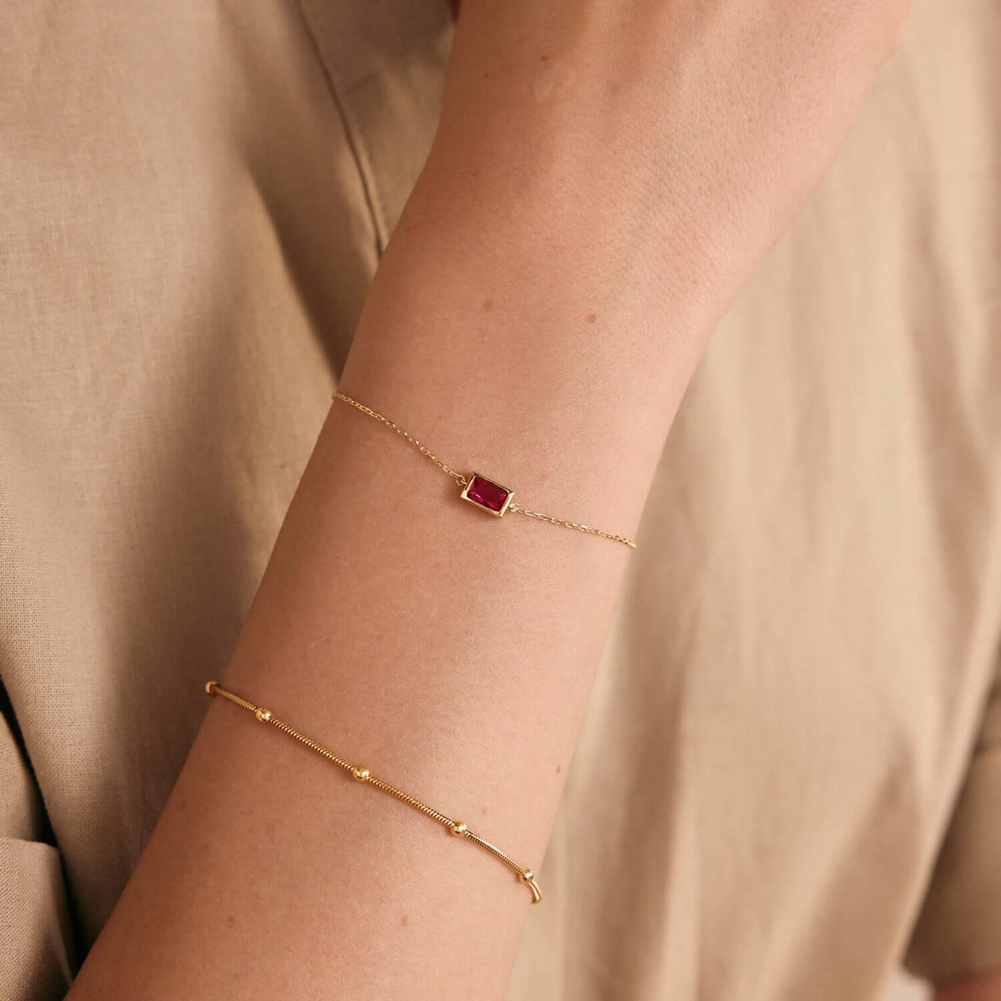 Baguette Geburtsstein Armband