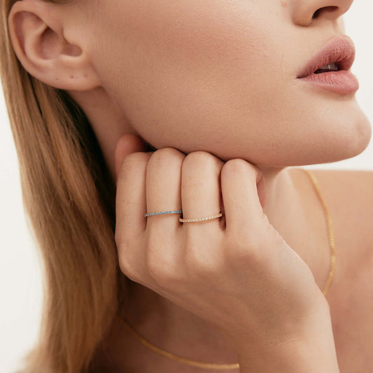 Birthstone Complete Eternity Stacking Ring in 585 Solid Gold