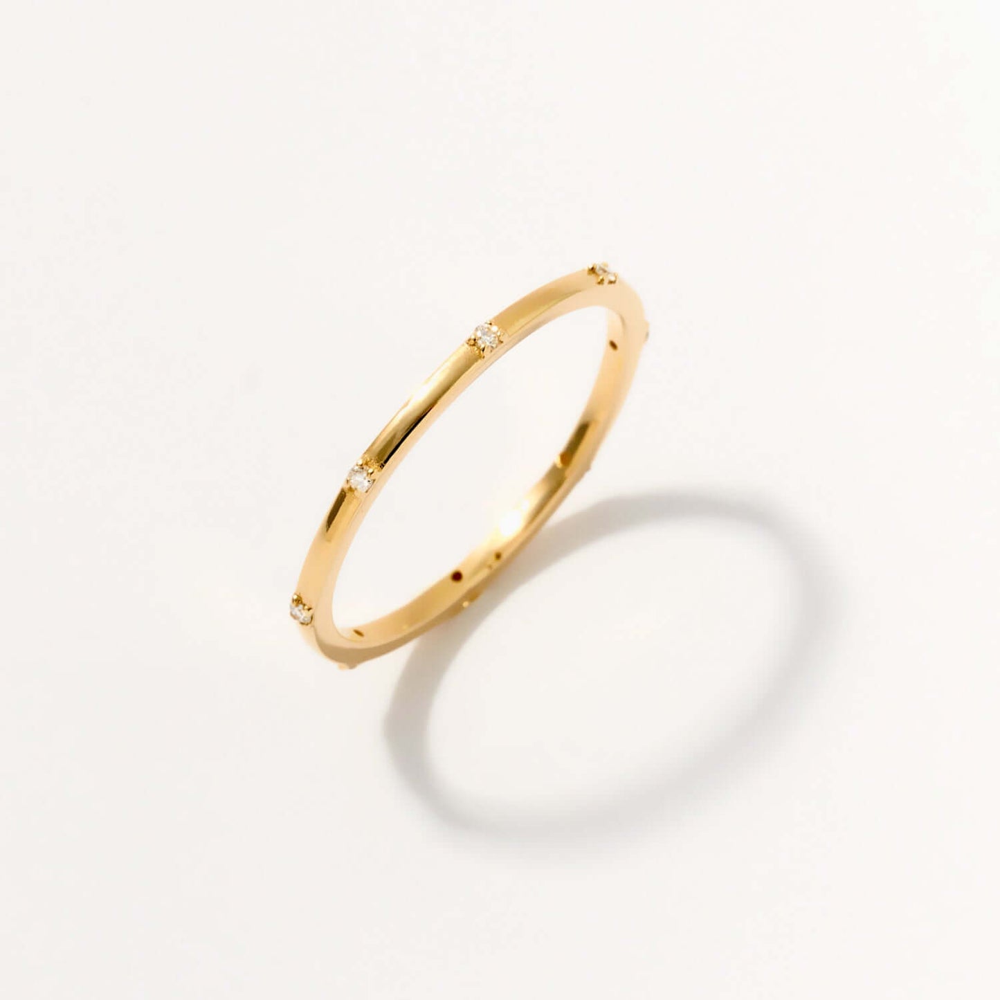 Bague empilage de diamants en or massif 585