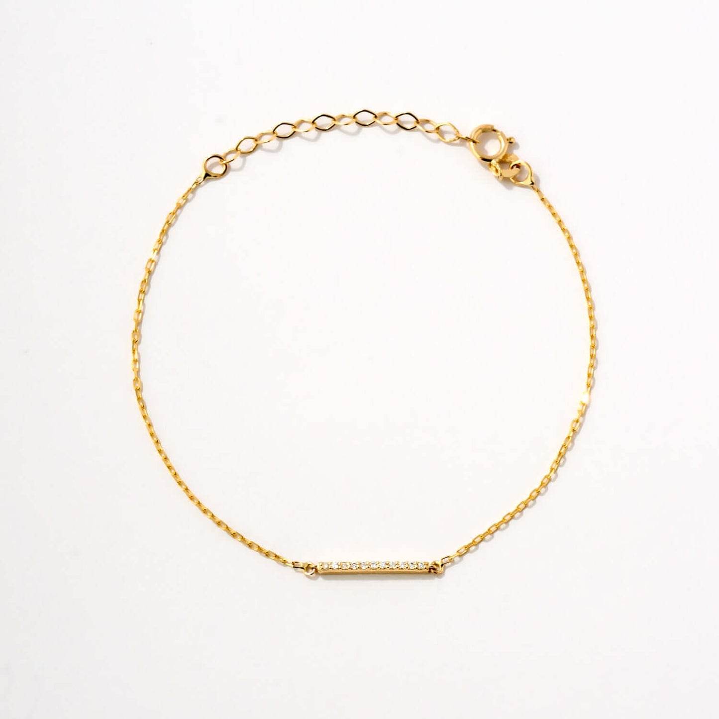 Diamond pavé bar bracelet in 585 solid gold
