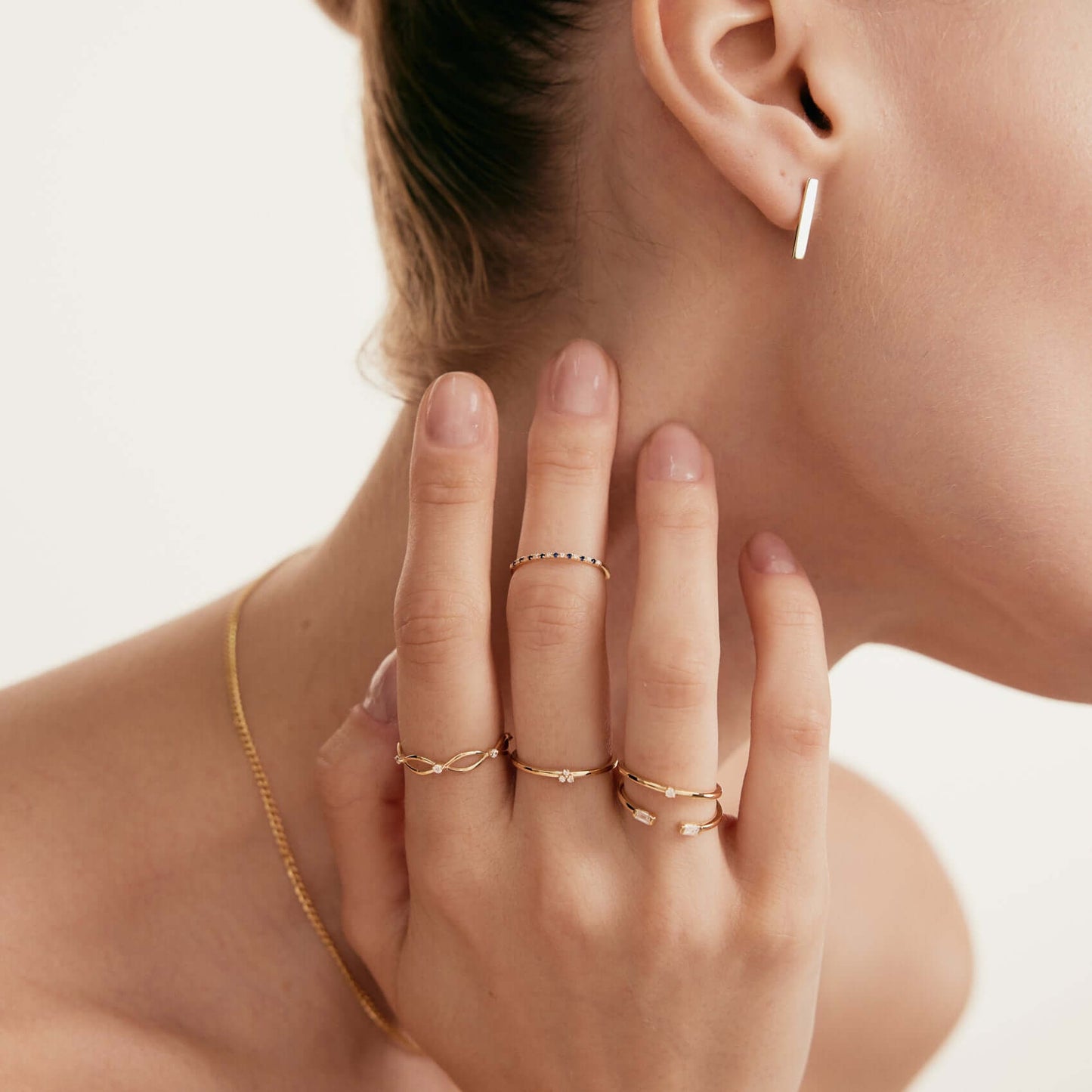 Bague d'éternité diamant empilable en or massif 585