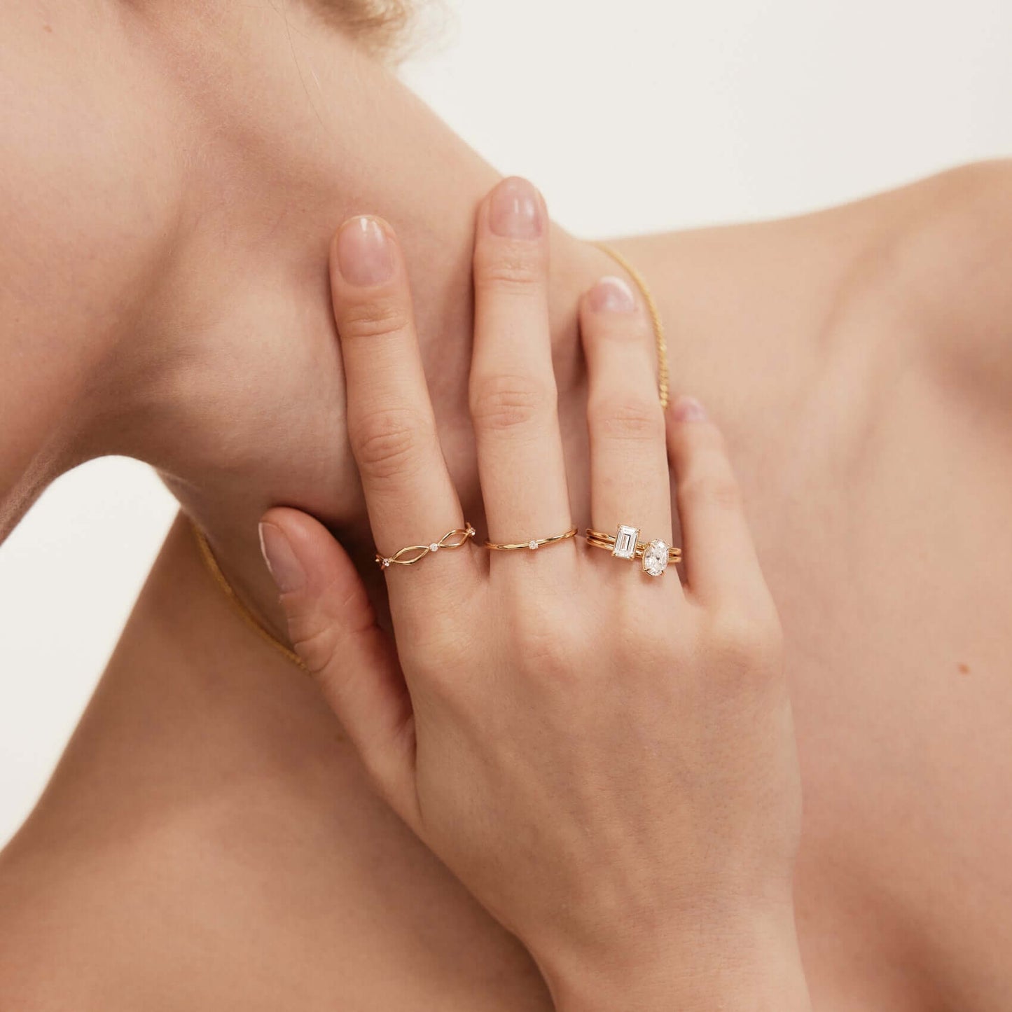 Bague d'éternité diamant empilable en or massif 585