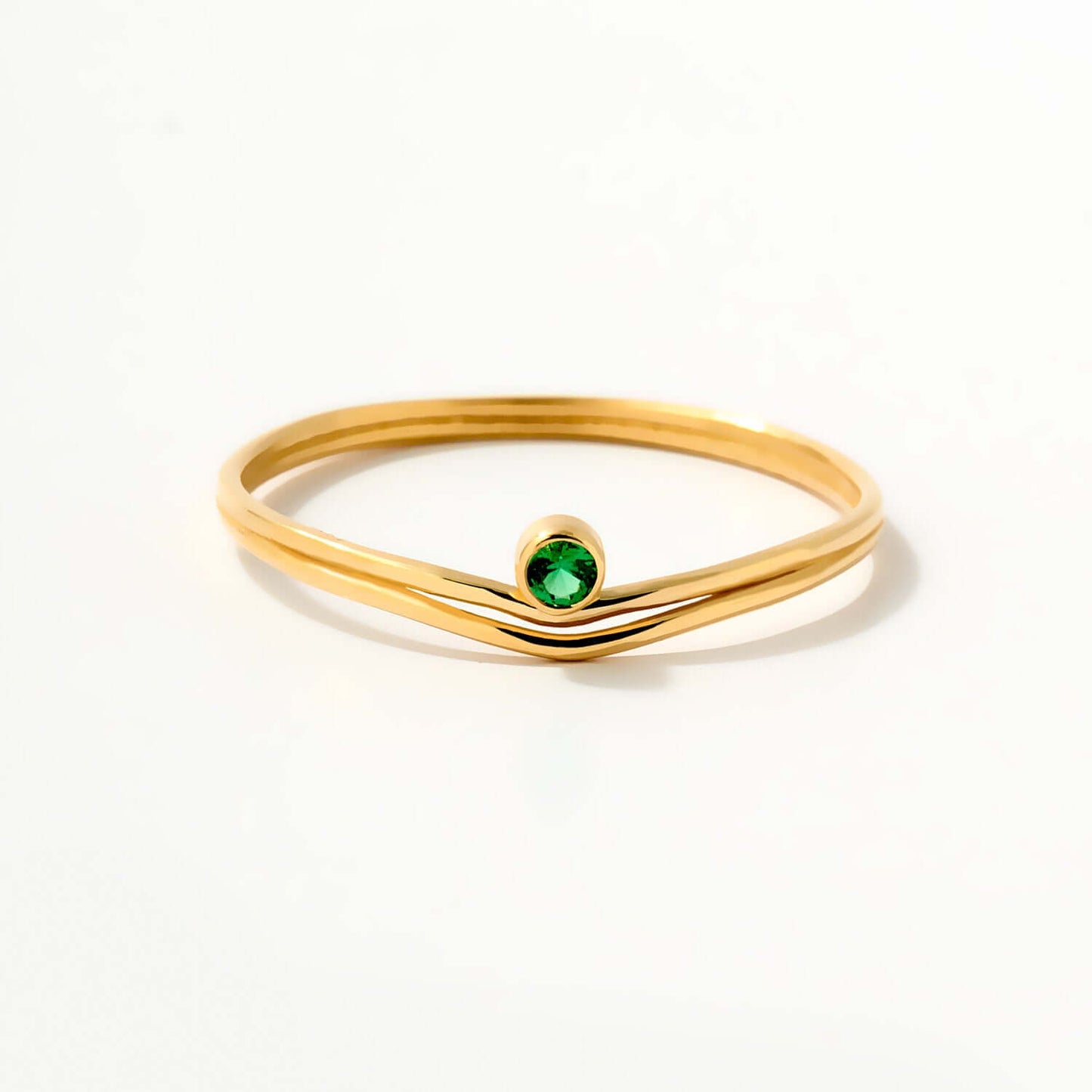 Smaragd Solitär Wishbone Ring