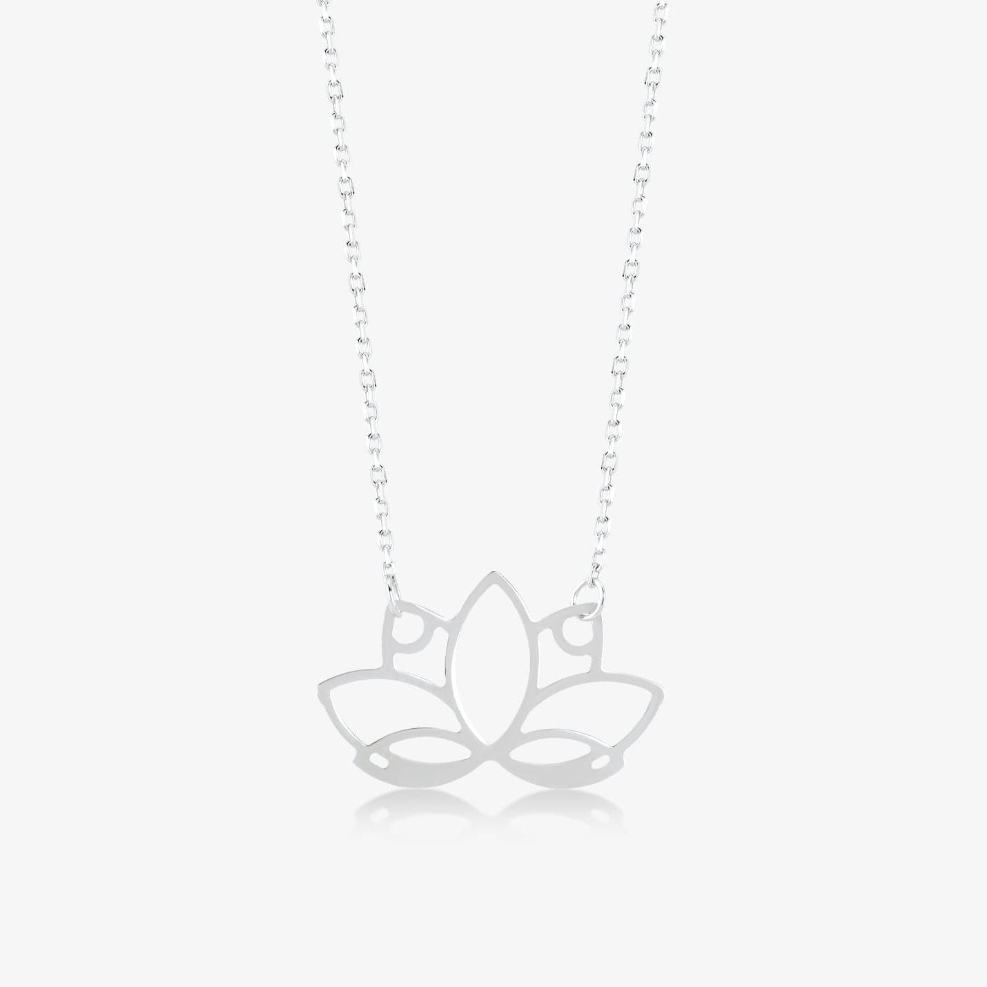 Lotus flower pendant necklace made of 585 gold