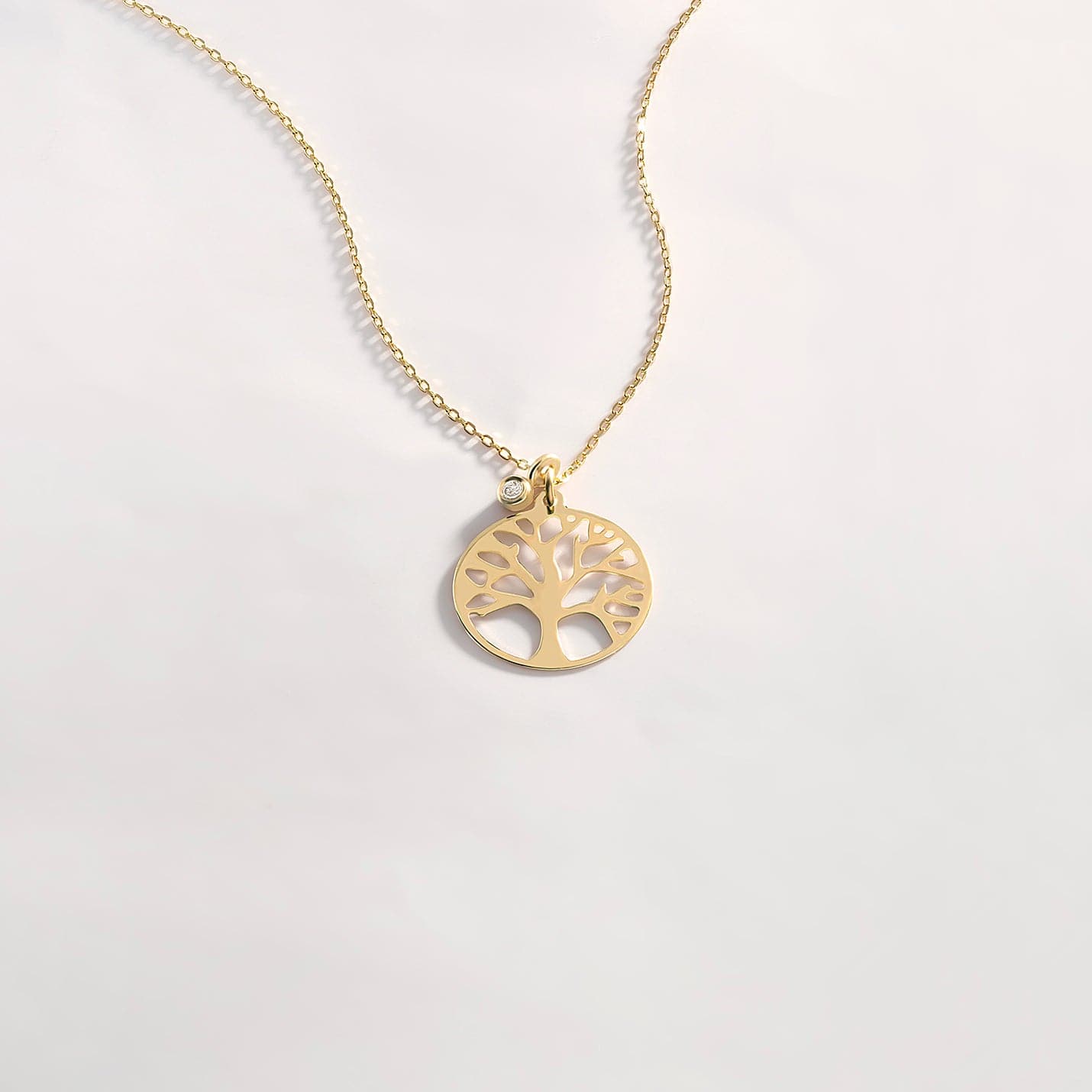 Collier arbre de vie diamant en or massif 585