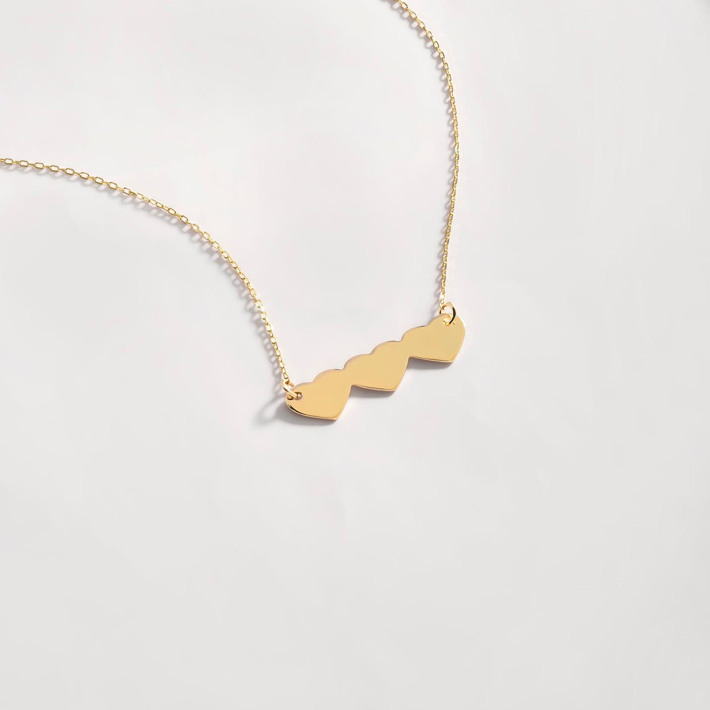 Collier 3 cœurs en or massif 585