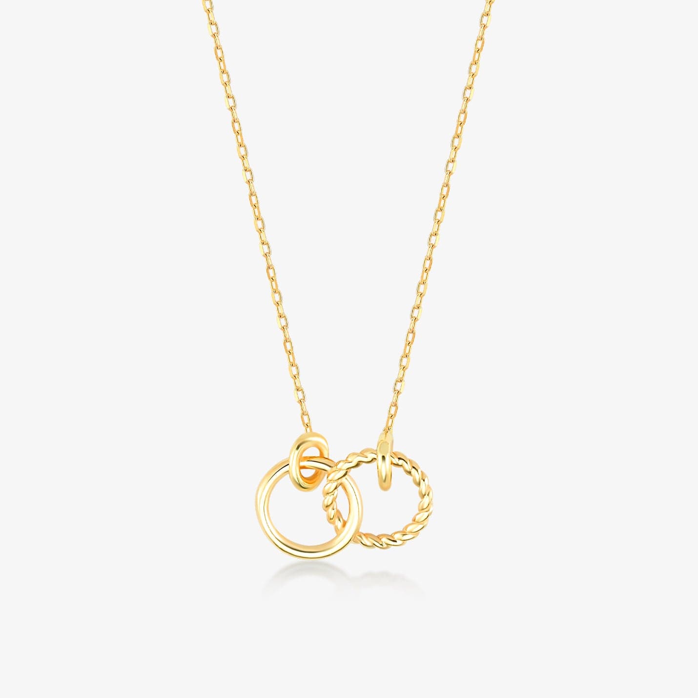 Collier 2 anneaux en or massif 585