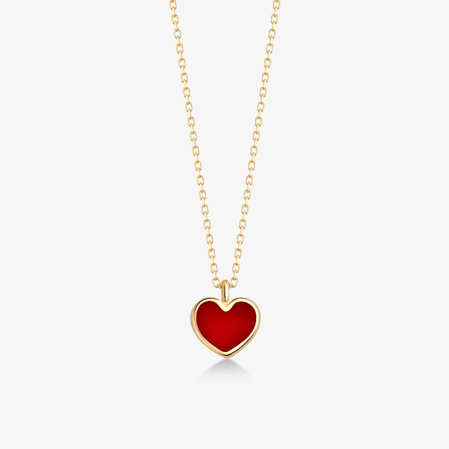 Red heart necklace made of 585 solid gold