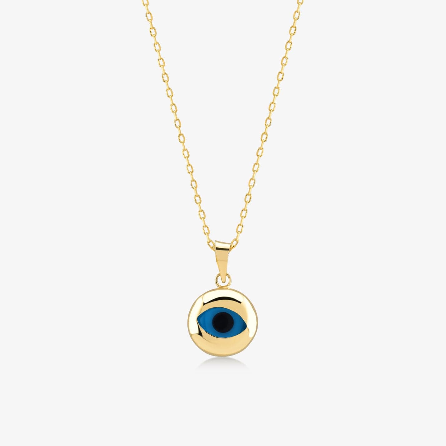Round Evil Eye necklace made of 585 solid gold