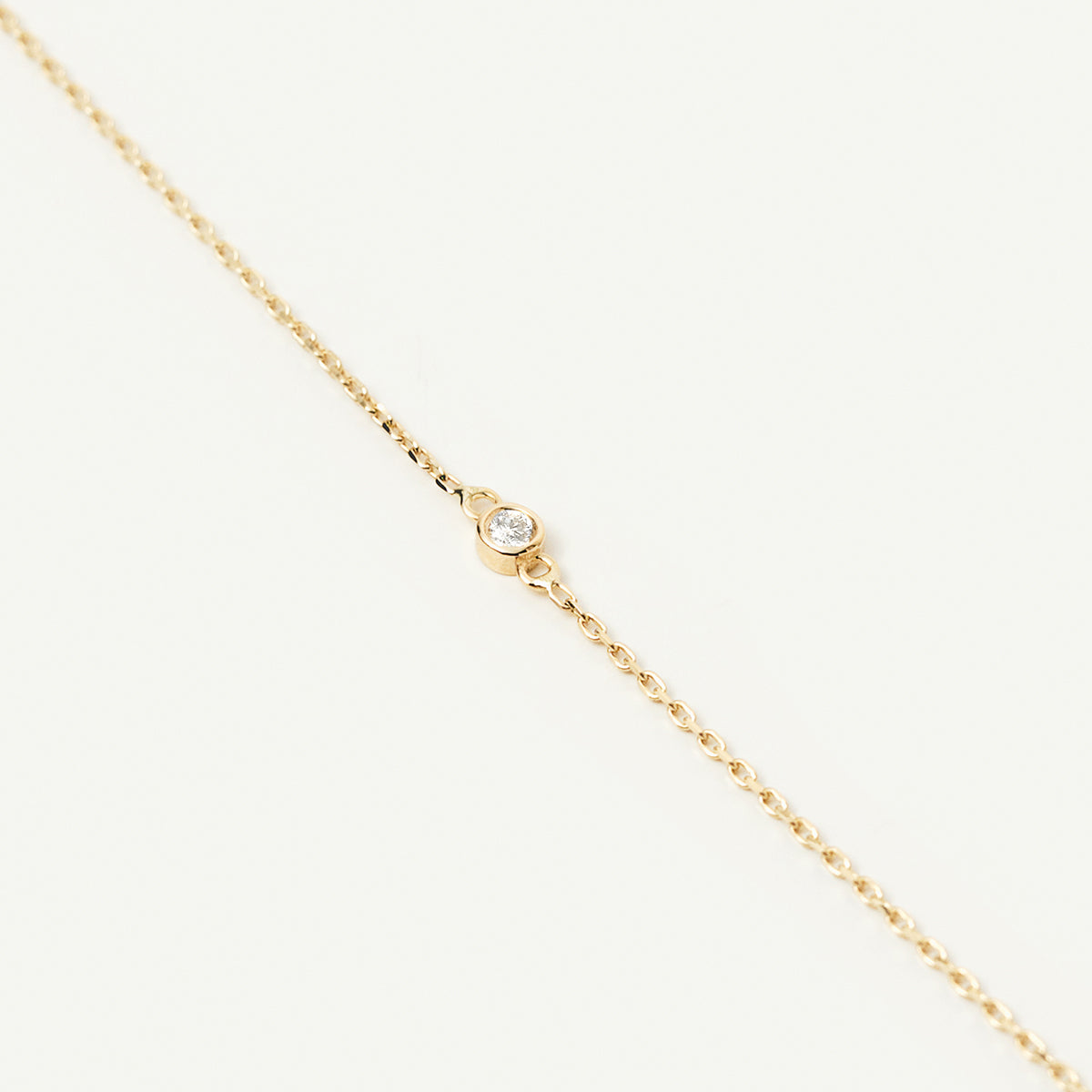 Solitiare Diamond Station Necklace in 14K Gold