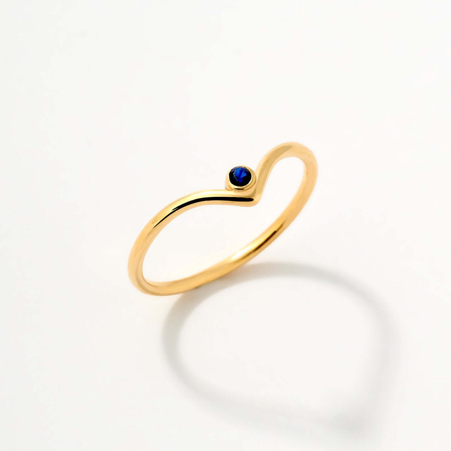 Birthstone Solitaire V Ring