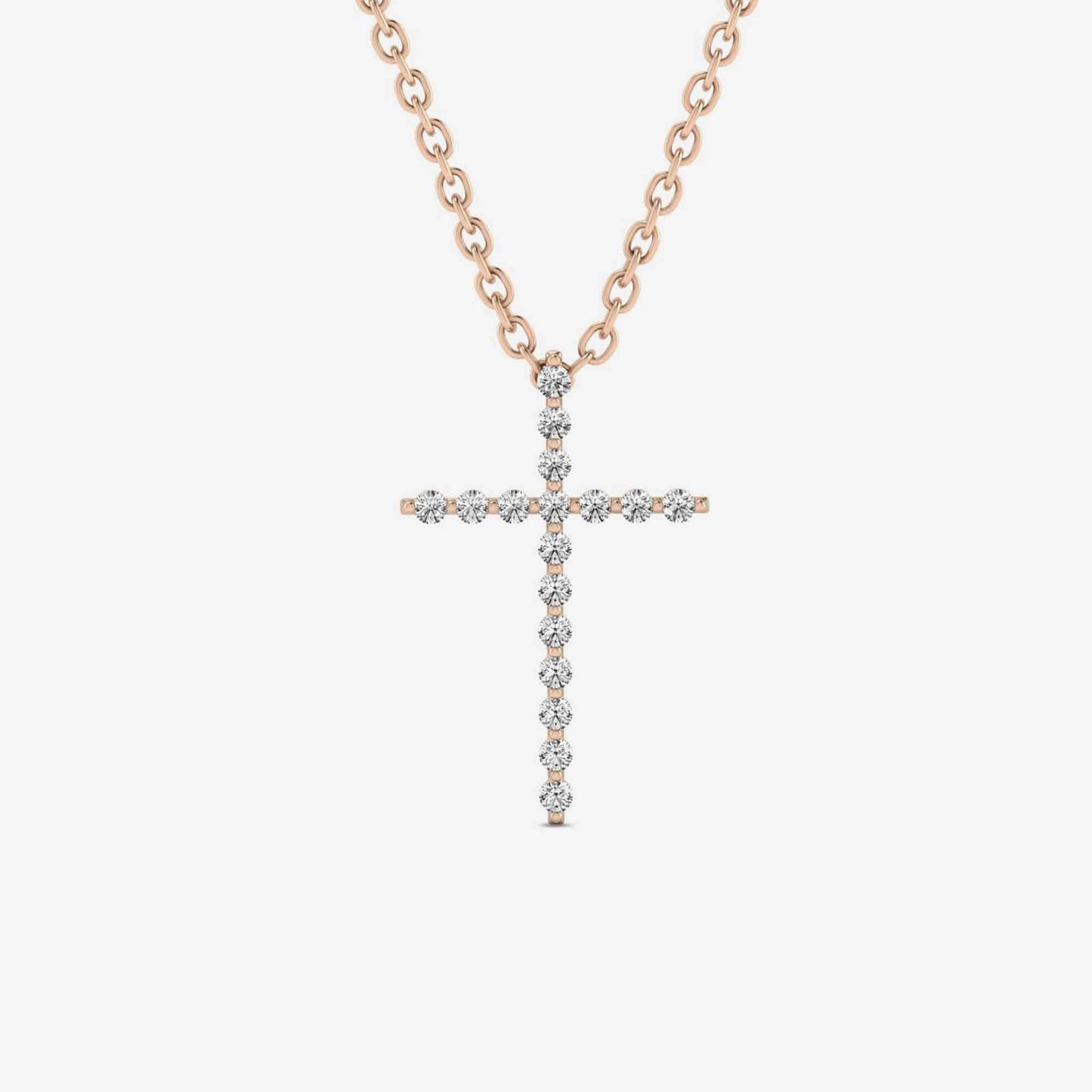 Collier croix diamant en or jaune 585