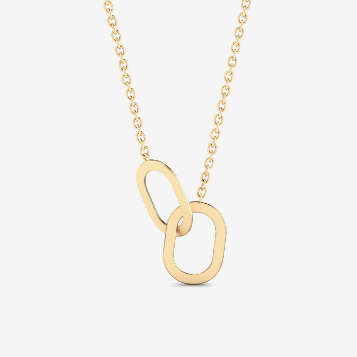 Interlocking Circles Pendant Necklace in 585 Gold