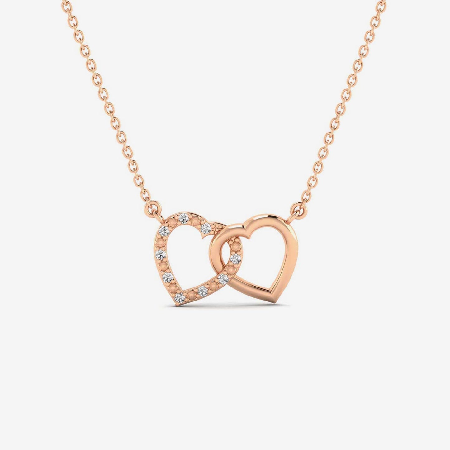 Diamant-Doppelherz-Halskette