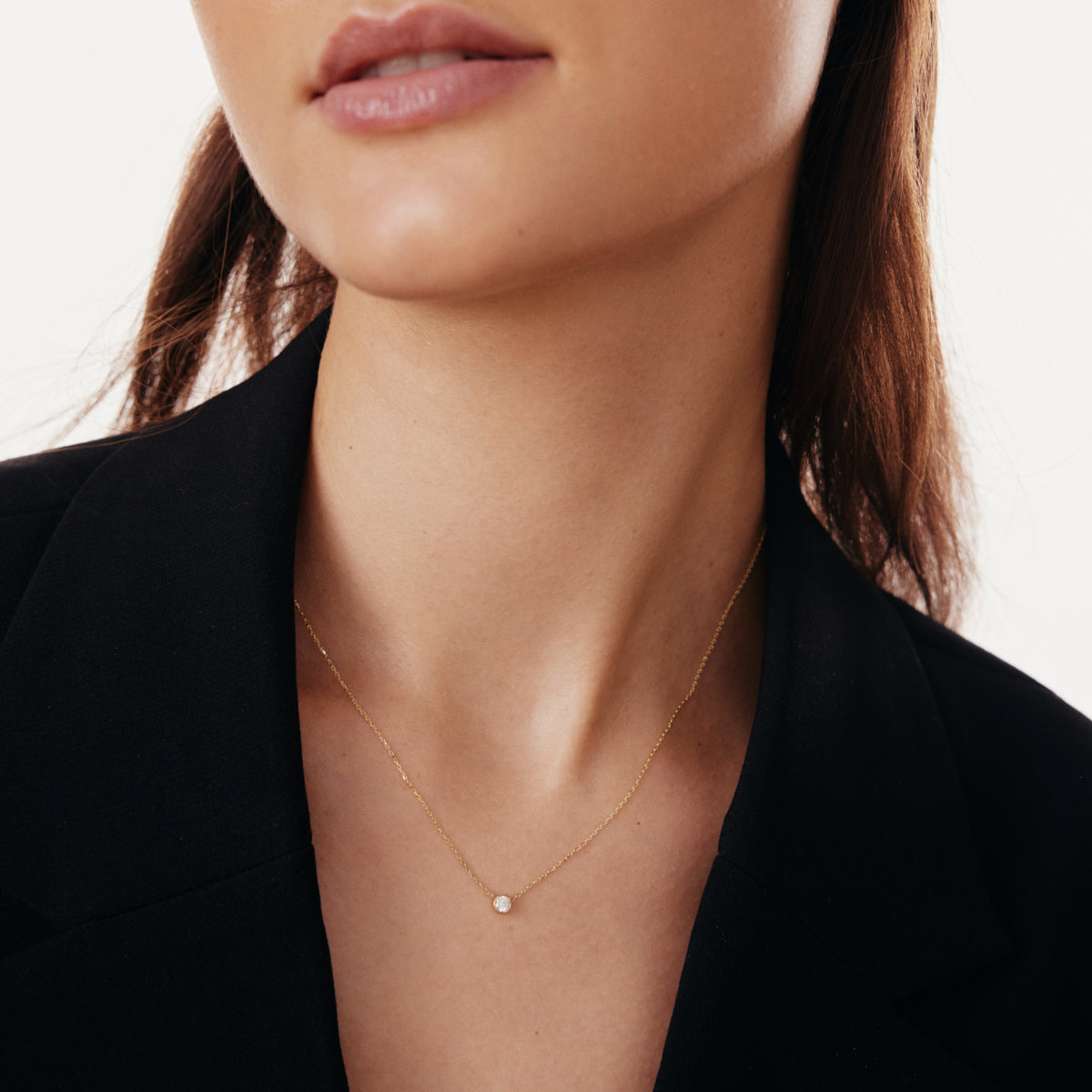 November Birthstone Solitaire Floating Halskette