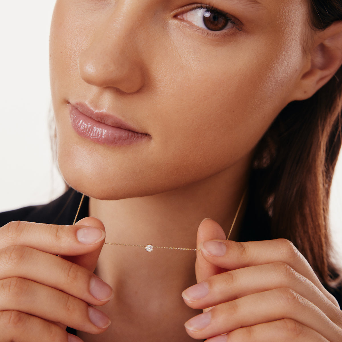 November Birthstone Solitaire Floating Halskette