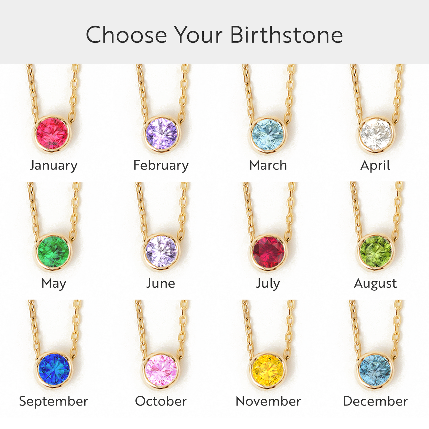 November Birthstone Solitaire Floating Halskette