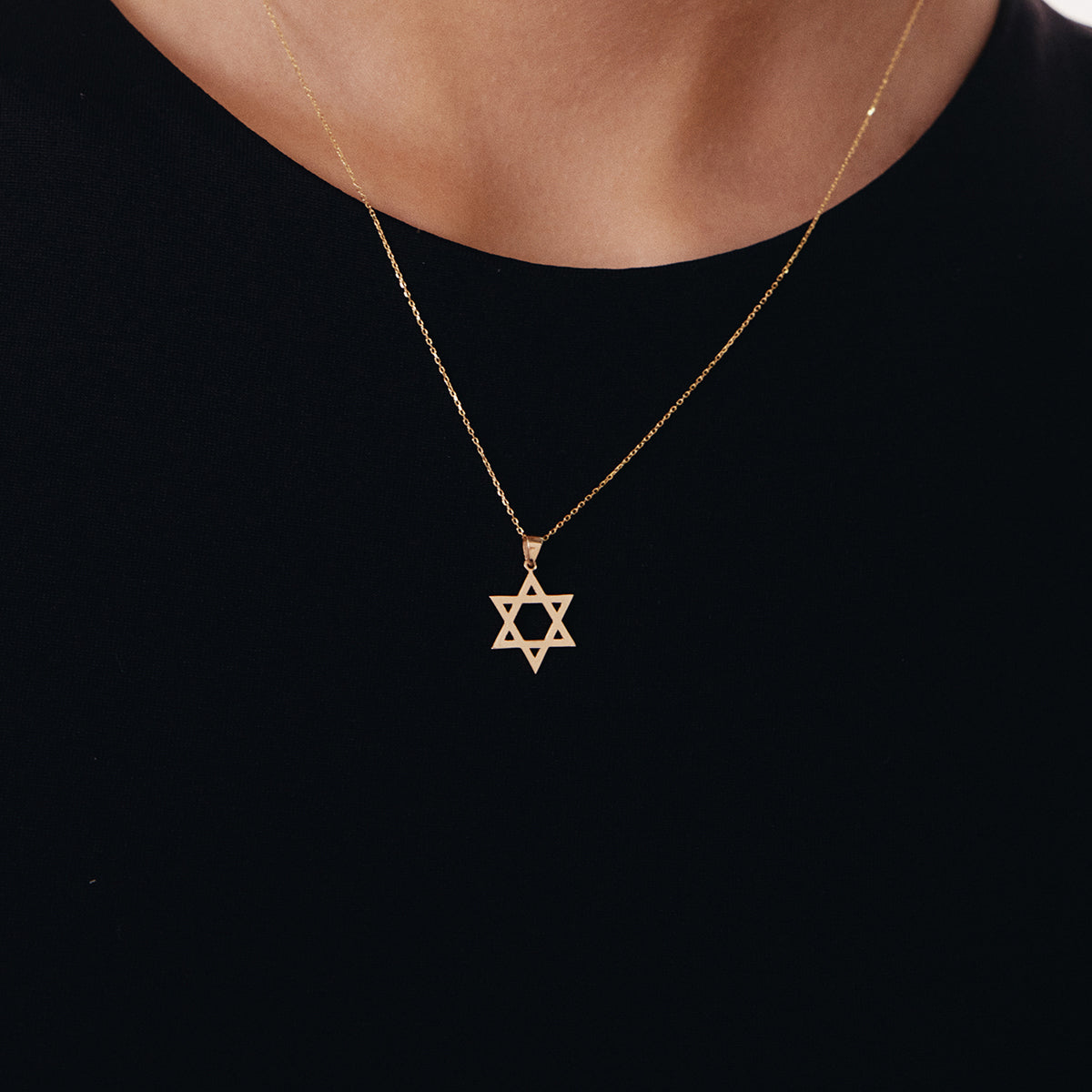 Collier étoile de David en or 585