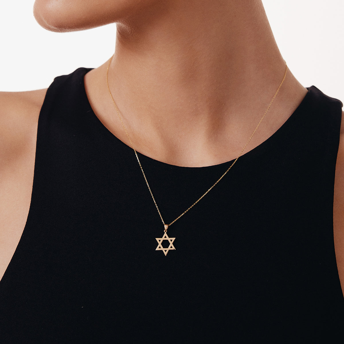 Collier étoile de David en or 585