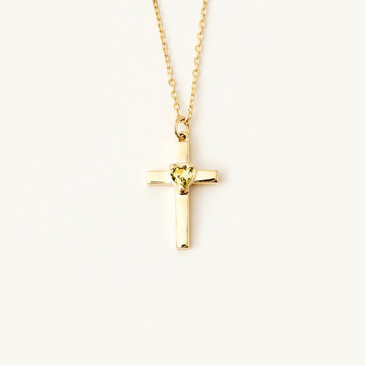 November Geburtsstein Herz Kreuz Anhänger Halskette