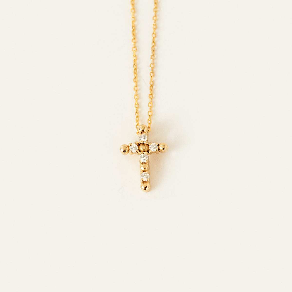 diamond pearl cross necklace made of 585 gold
