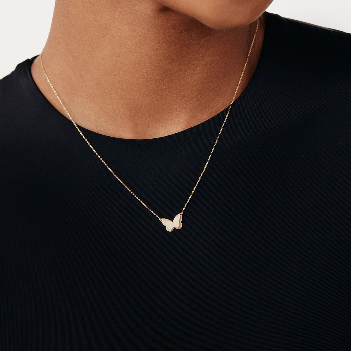 Collier papillon en or 585