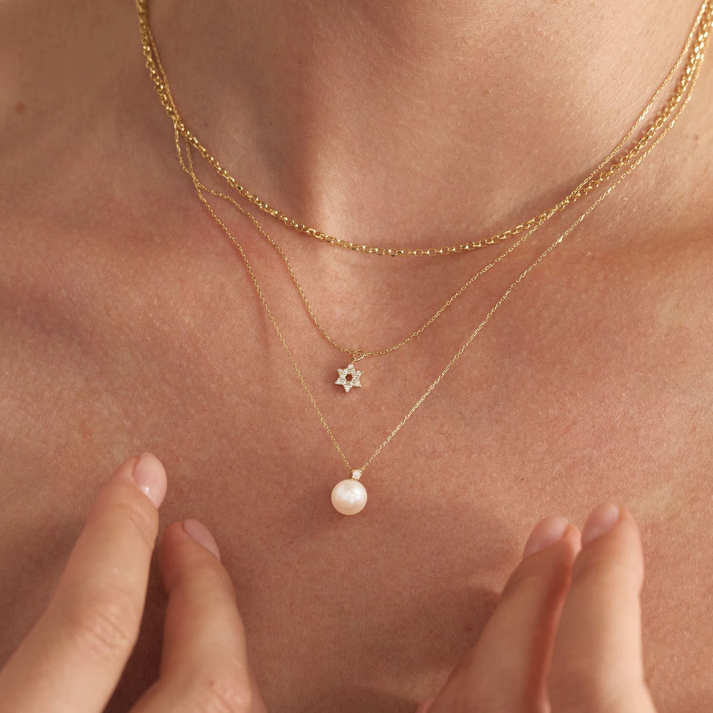 Diamant Stern von David Halskette
