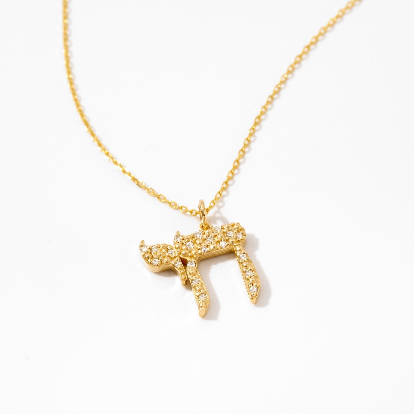 Diamond Chai Life Necklace in 585 Solid Gold