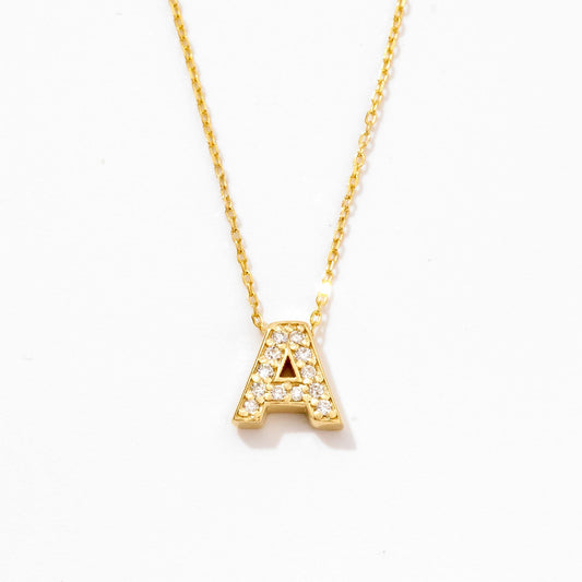 Diamond letter necklace in 585 solid gold