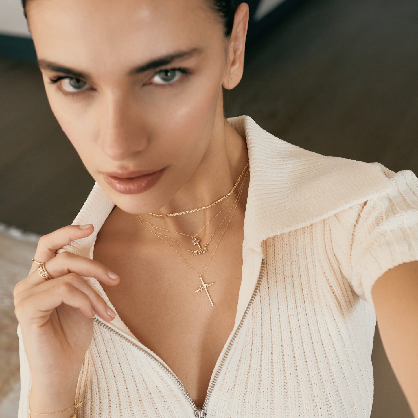 Cross Birthstone Halskette