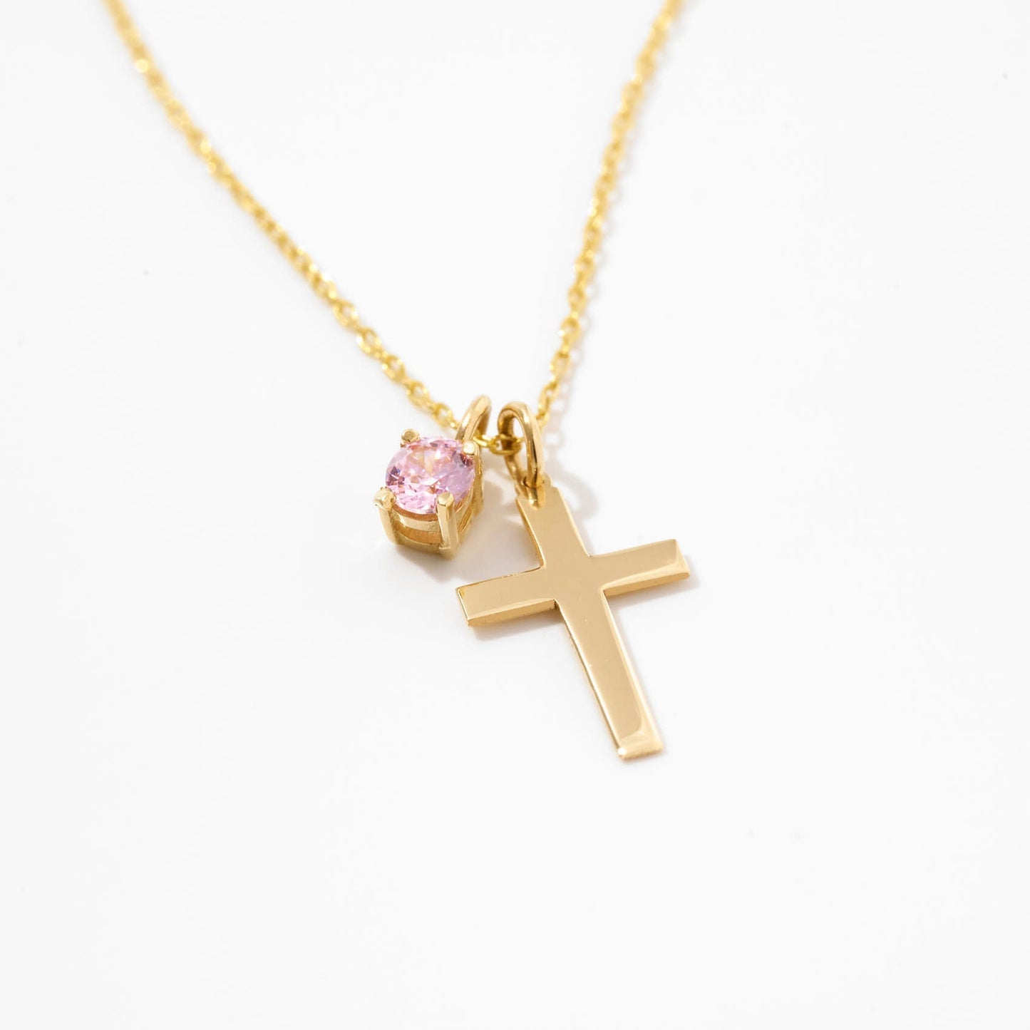 Cross Birthstone Halskette