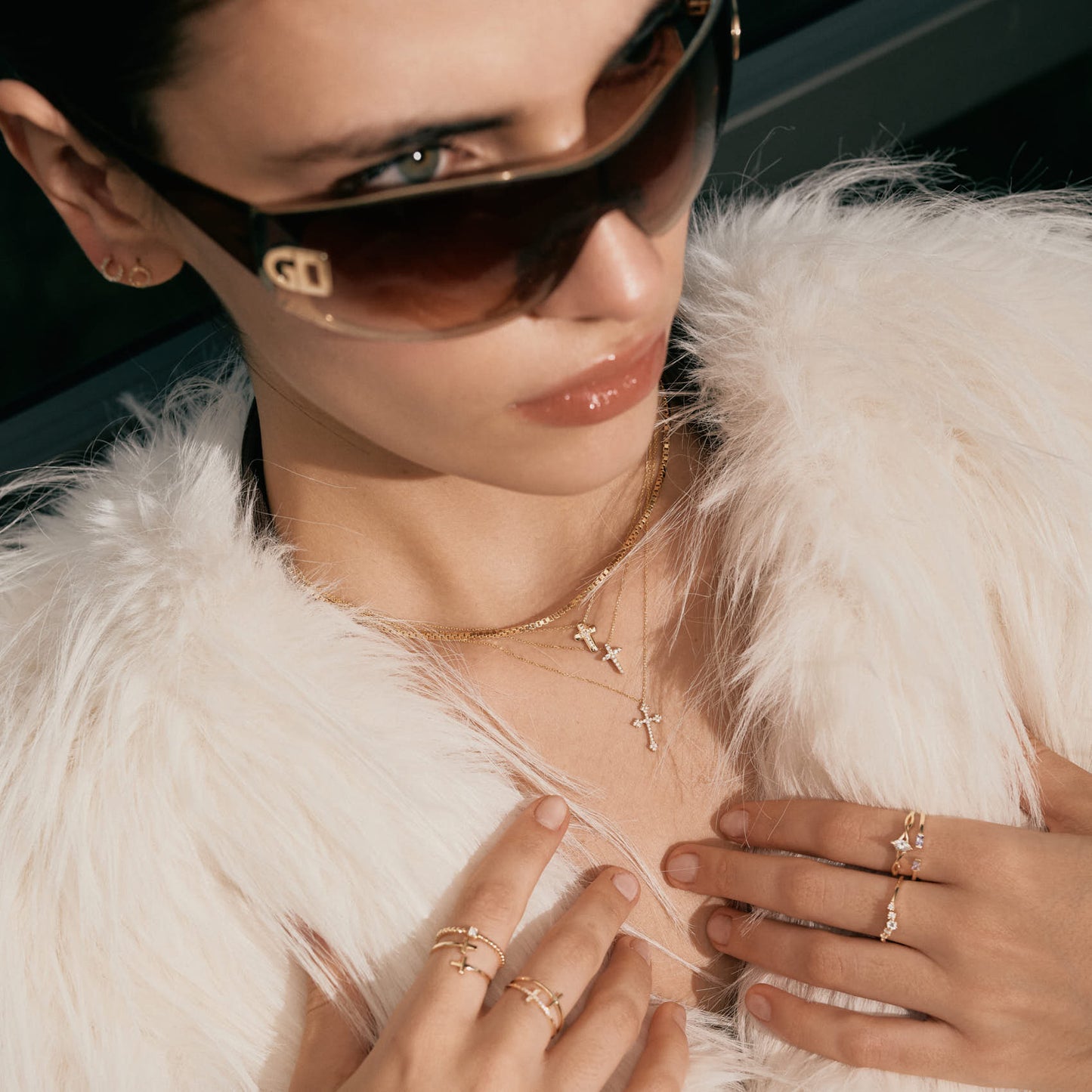 Diamond Petite Cross Necklace in 585 Solid Gold