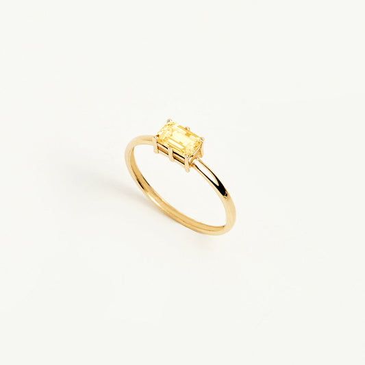 November Baguette Birthstone Solitaire Ring in 14K Gold