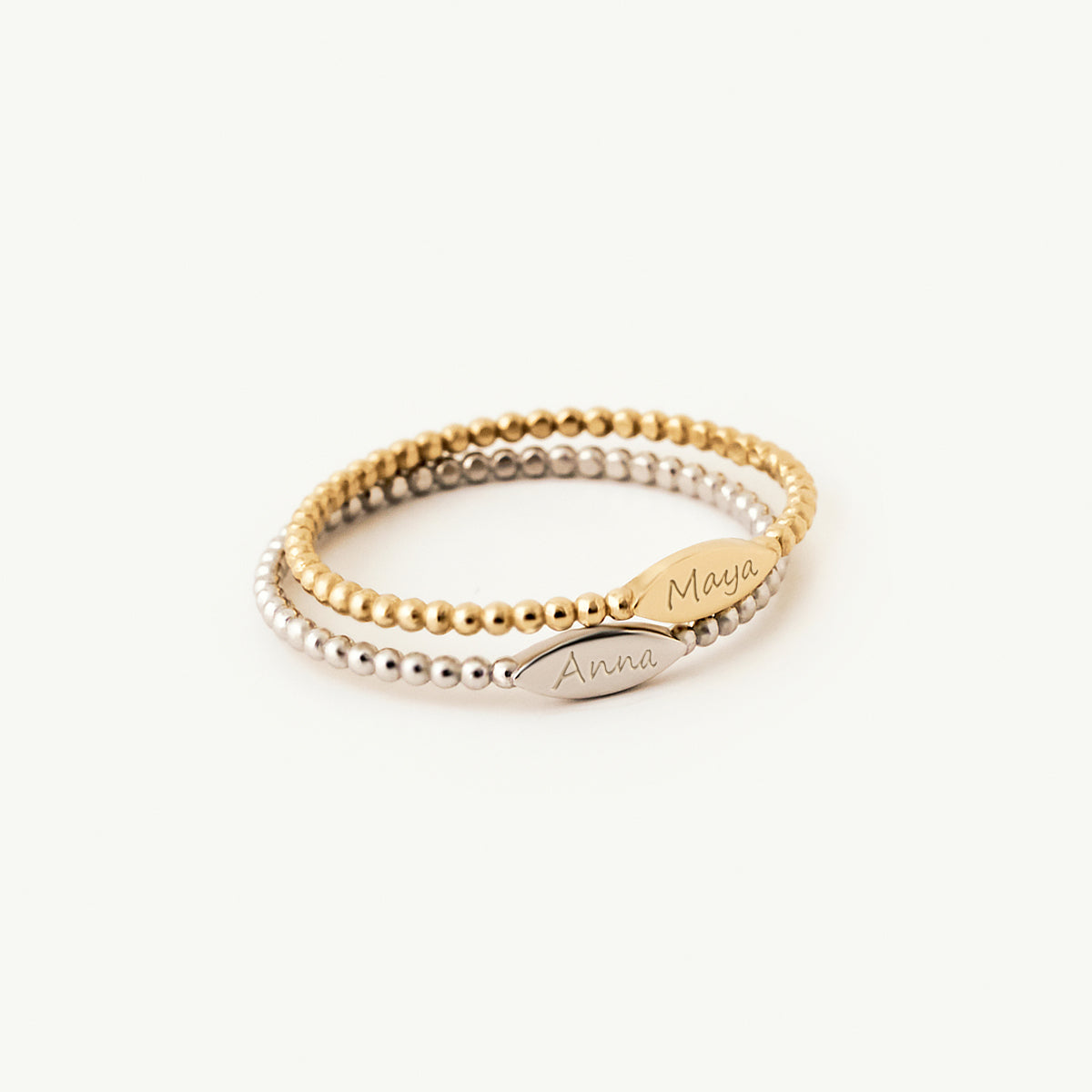 Benutzerdefinierter Name Beaded Ring