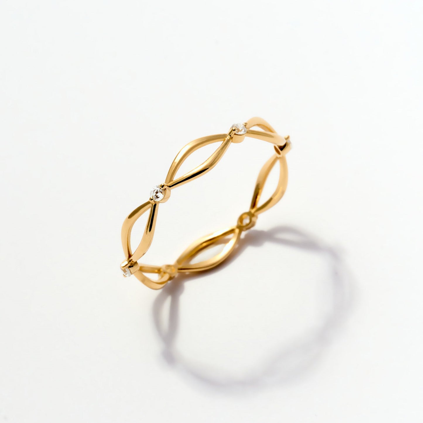 Bague d'éternité diamant empilable en or massif 585